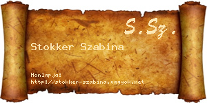 Stokker Szabina névjegykártya